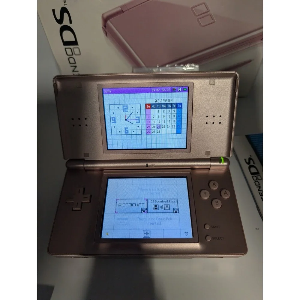 Nintendo DS Lite Coral Pink Console Complete In Box CIB Charger Manual Tested